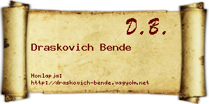 Draskovich Bende névjegykártya